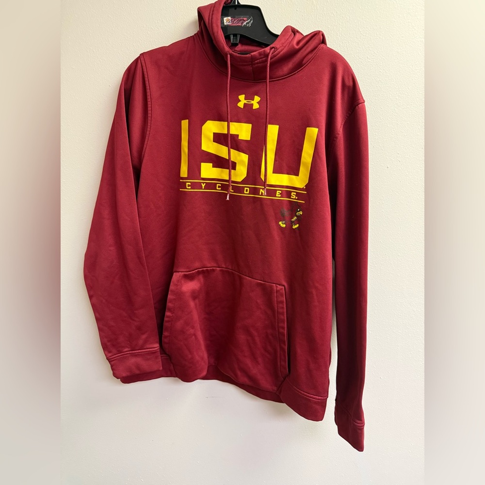 Under Armour Maroon Hoodie with Yellow ISU Logo